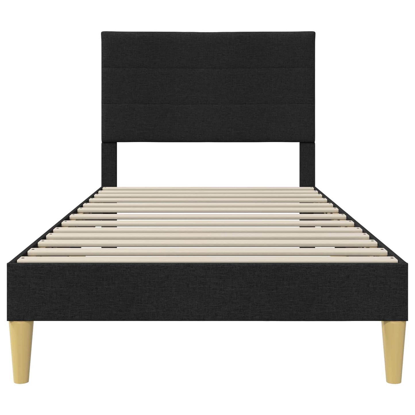 vidaXL Bed Frame with Headboard Black 90 x 190 cm Fabric