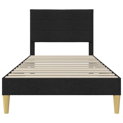 vidaXL Bed Frame with Headboard Black 90 x 190 cm Fabric