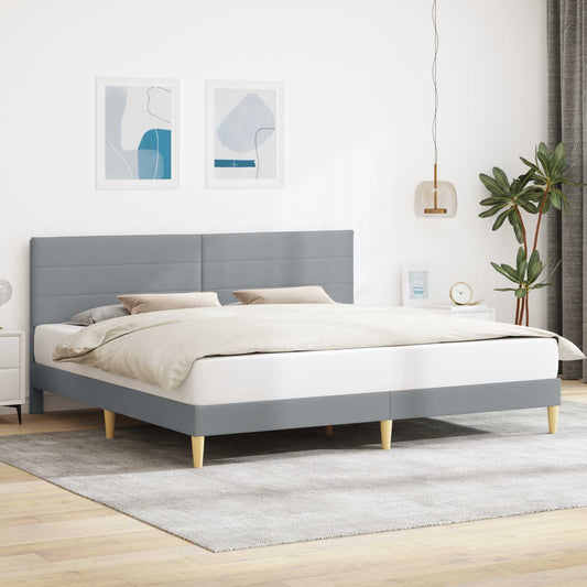 vidaXL Bed Frame with Headboard Light Grey 180 x 200 cm Fabric