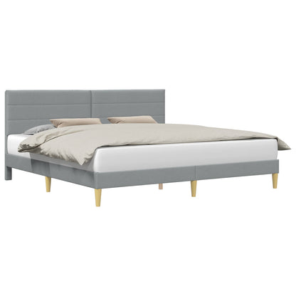 vidaXL Bed Frame with Headboard Light Grey 180 x 200 cm Fabric