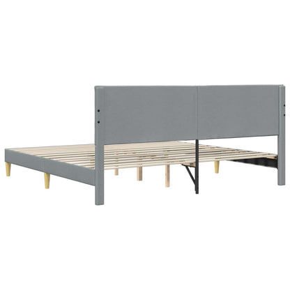 vidaXL Bed Frame with Headboard Light Grey 180 x 200 cm Fabric
