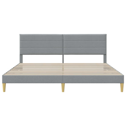 vidaXL Bed Frame with Headboard Light Grey 180 x 200 cm Fabric