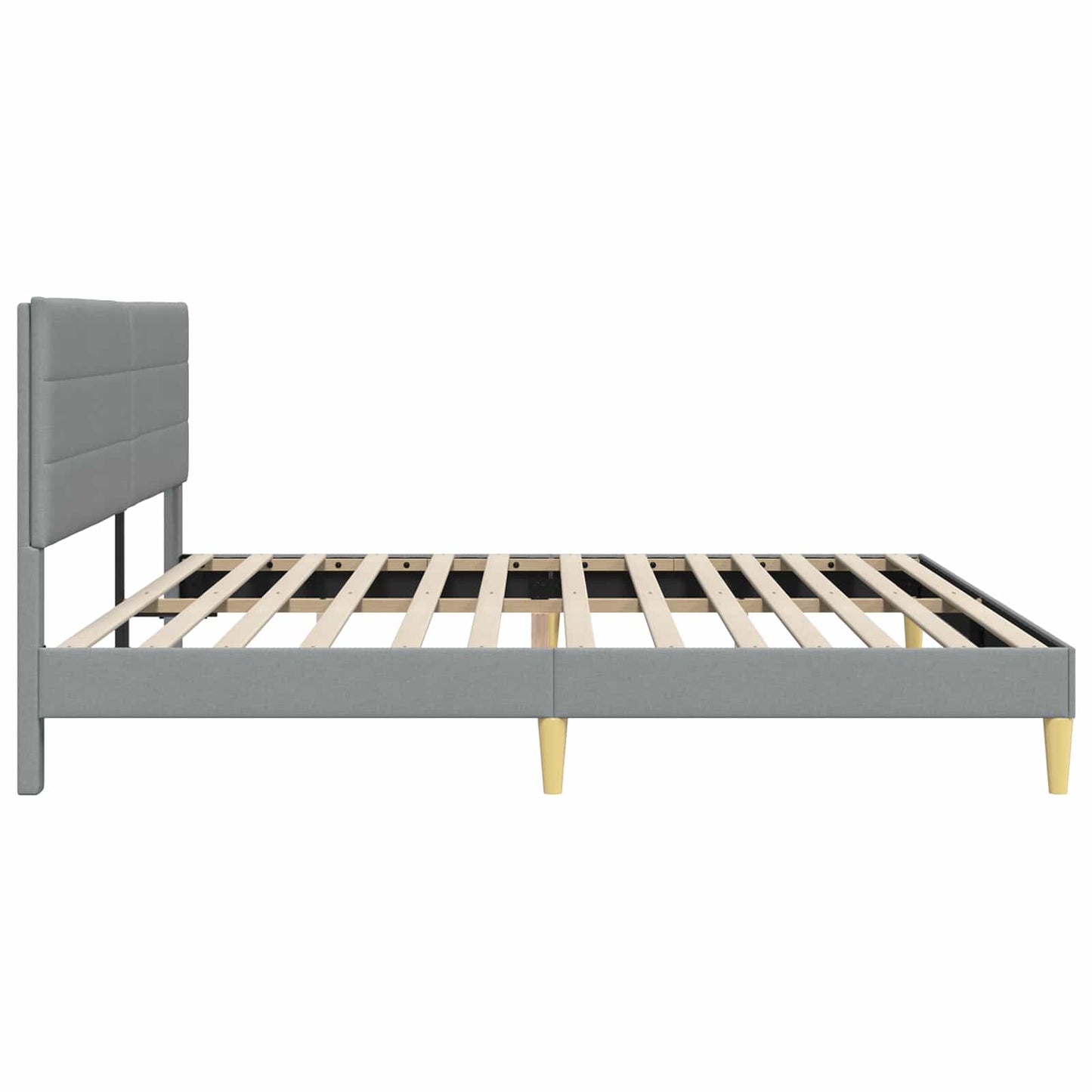 vidaXL Bed Frame with Headboard Light Grey 180 x 200 cm Fabric