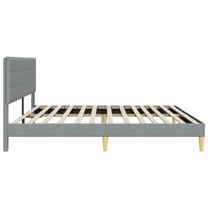 vidaXL Bed Frame with Headboard Light Grey 180 x 200 cm Fabric