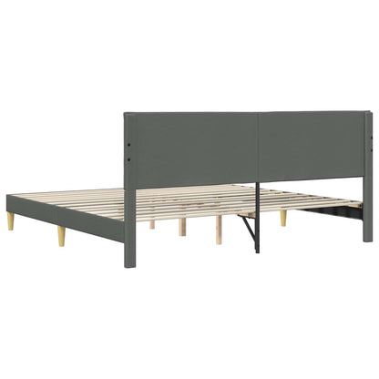 vidaXL Bed Frame with Headboard Dark Grey 180 x 200 cm Fabric