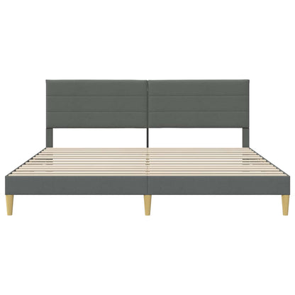 vidaXL Bed Frame with Headboard Dark Grey 180 x 200 cm Fabric