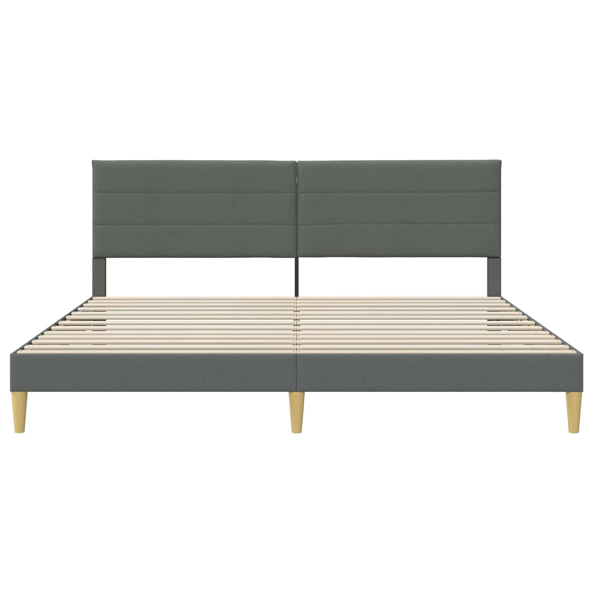 vidaXL Bed Frame with Headboard Dark Grey 180 x 200 cm Fabric