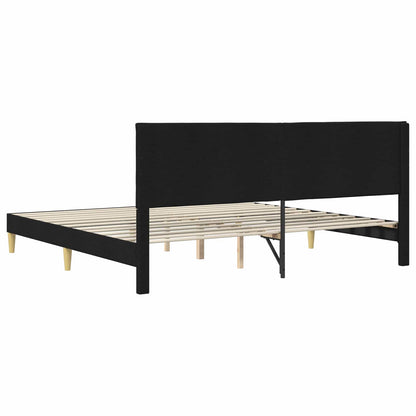 vidaXL Bed Frame with Headboard Black 180 x 200 cm Fabric