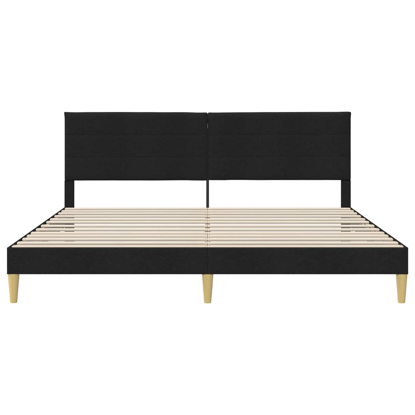 vidaXL Bed Frame with Headboard Black 180 x 200 cm Fabric