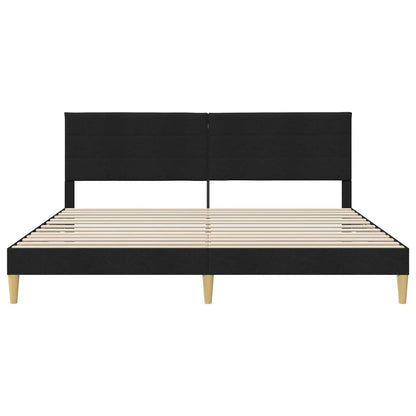 vidaXL Bed Frame with Headboard Black 180 x 200 cm Fabric