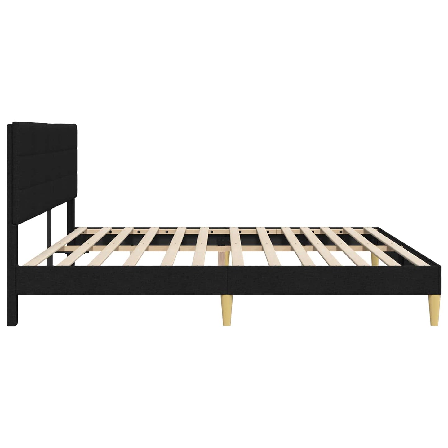 vidaXL Bed Frame with Headboard Black 180 x 200 cm Fabric
