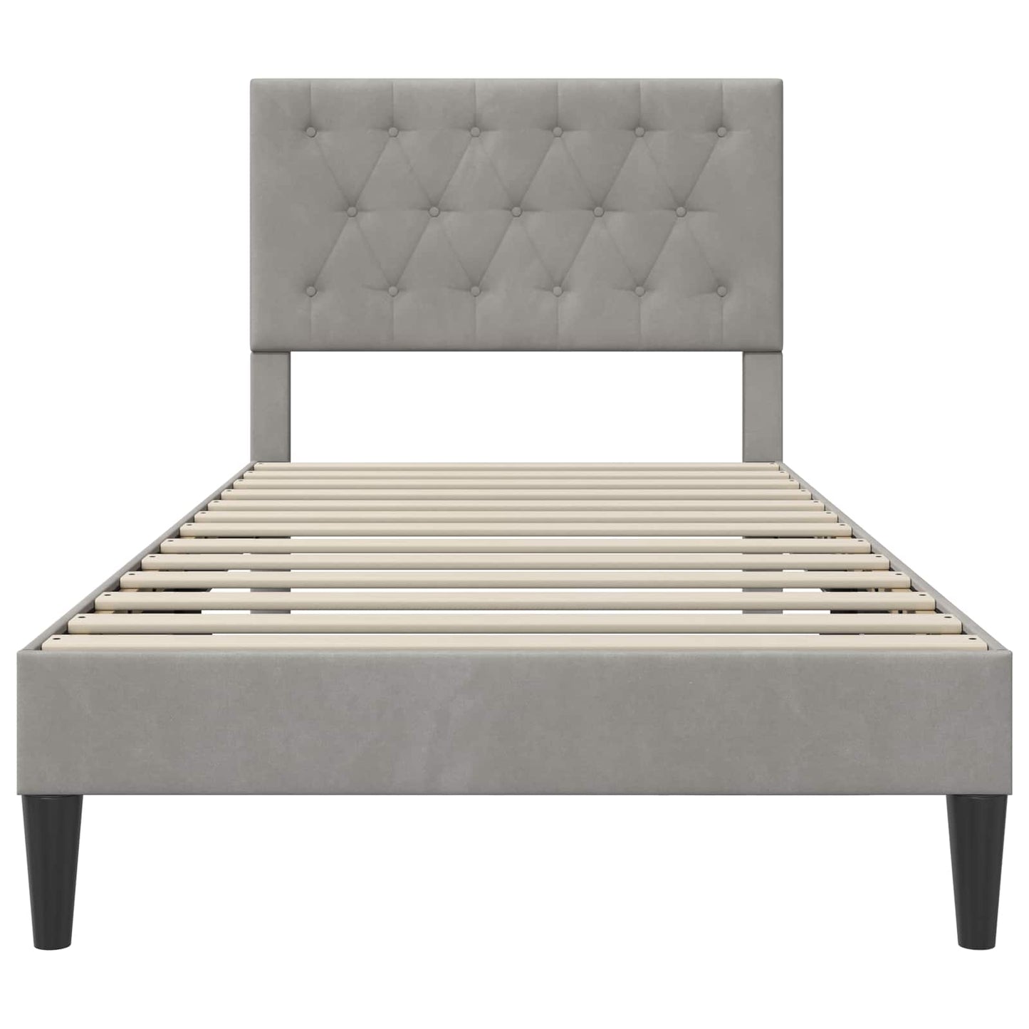 vidaXL Bed Frame with Headboard Light Grey 90 x 190 cm Velvet