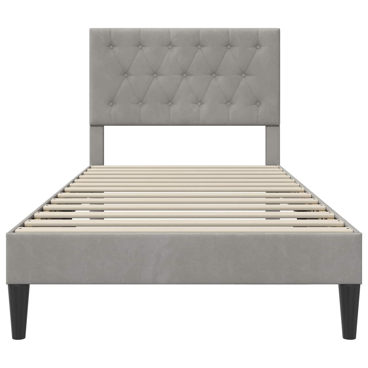 vidaXL Bed Frame with Headboard Light Grey 90 x 190 cm Velvet