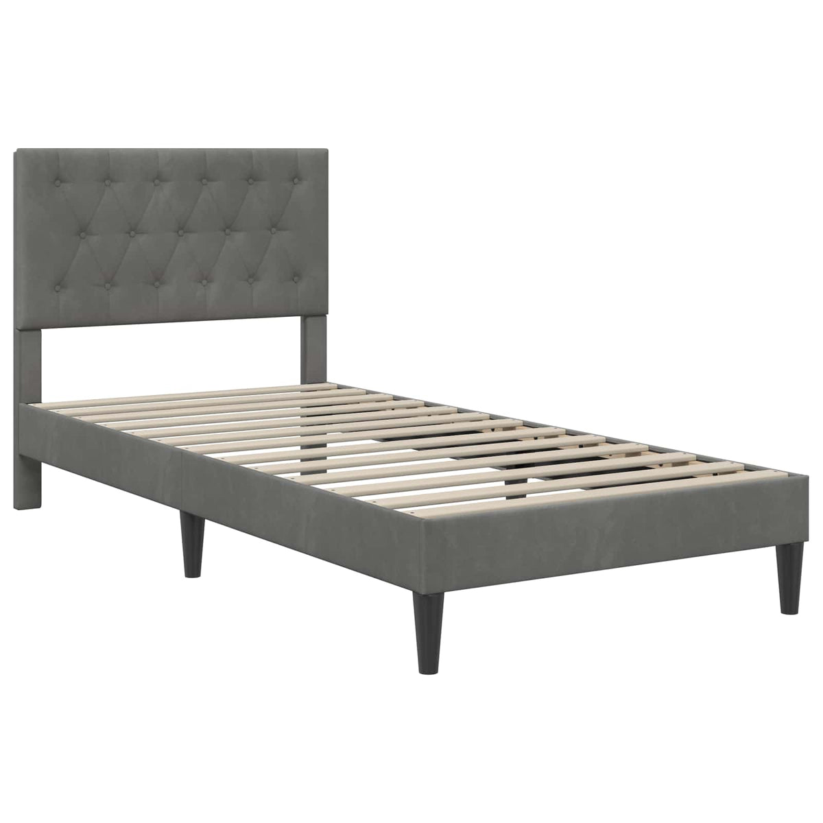 vidaXL Bed Frame with Headboard Dark Grey 90 x 190 cm Velvet