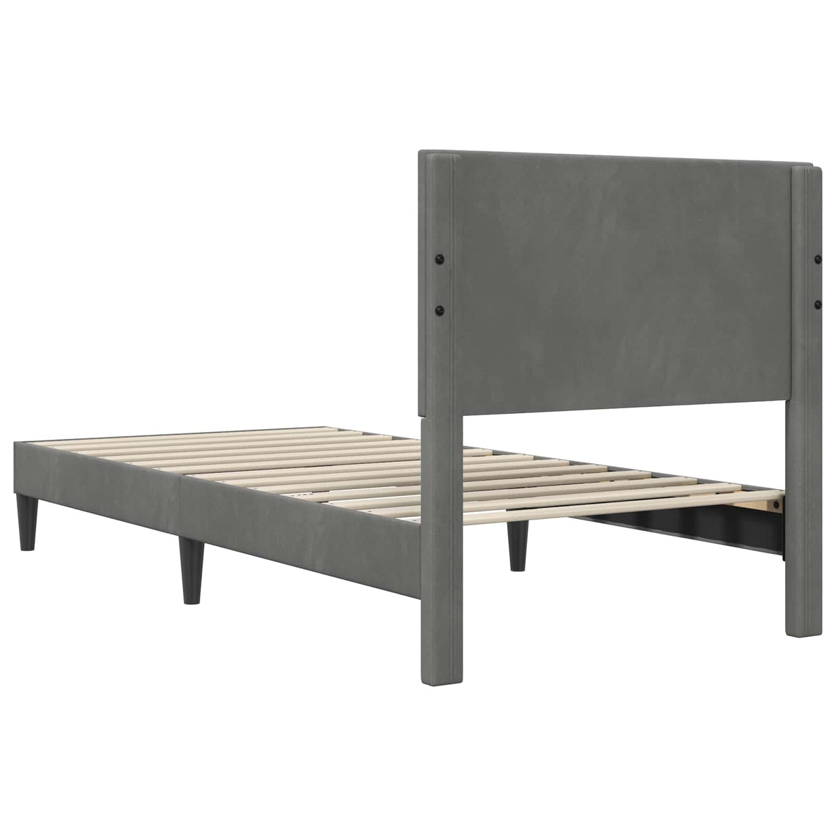 vidaXL Bed Frame with Headboard Dark Grey 90 x 190 cm Velvet