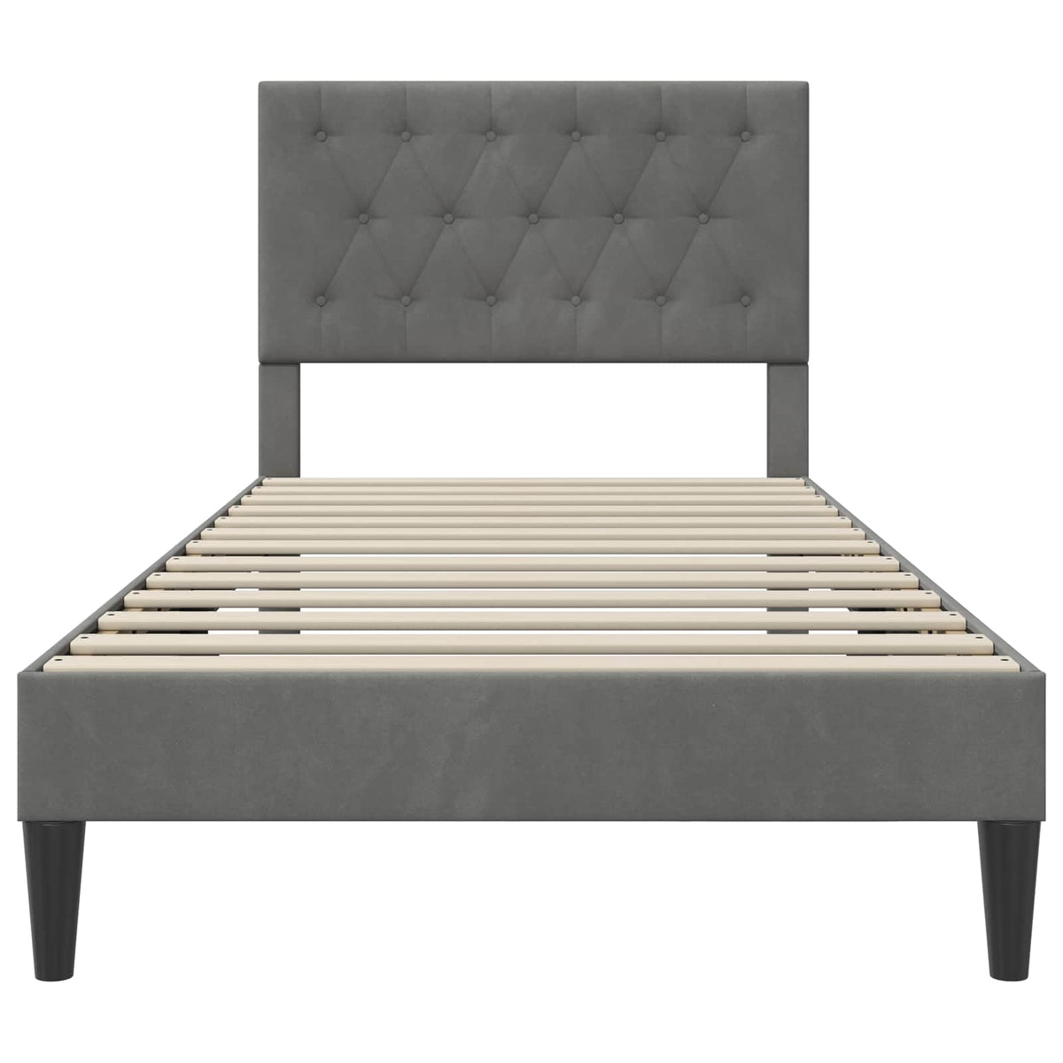 vidaXL Bed Frame with Headboard Dark Grey 90 x 190 cm Velvet