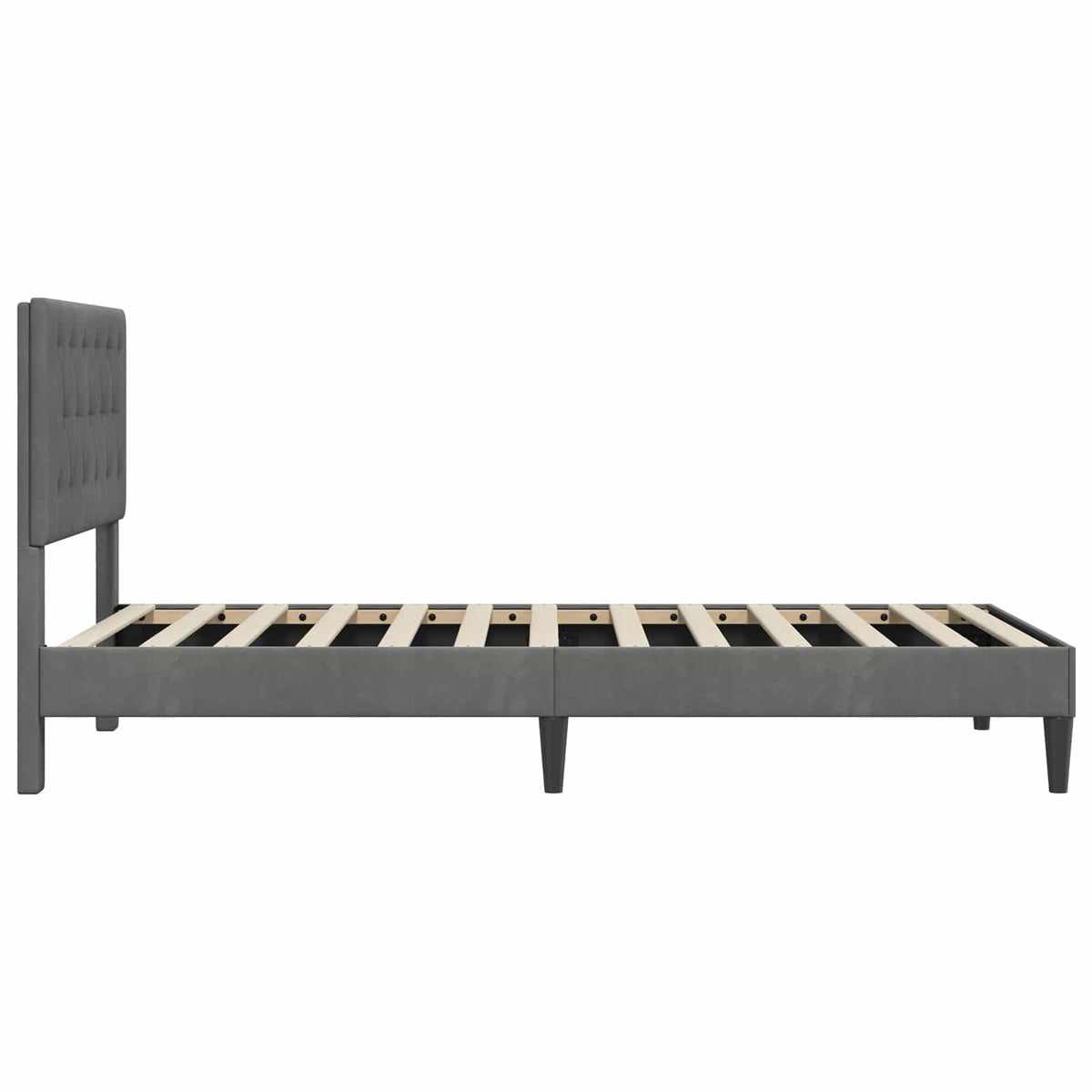 vidaXL Bed Frame with Headboard Dark Grey 90 x 190 cm Velvet