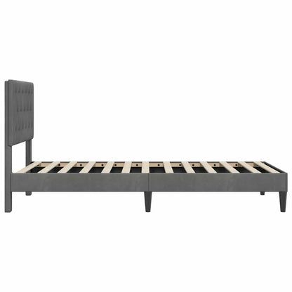 vidaXL Bed Frame with Headboard Dark Grey 90 x 190 cm Velvet