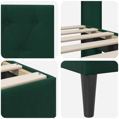 vidaXL Bed Frame with Headboard Black 90 x 190 cm Velvet