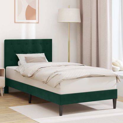vidaXL Bed Frame with Headboard Black 90 x 190 cm Velvet
