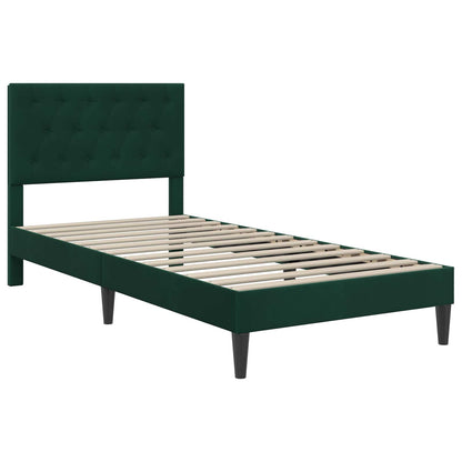 vidaXL Bed Frame with Headboard Black 90 x 190 cm Velvet