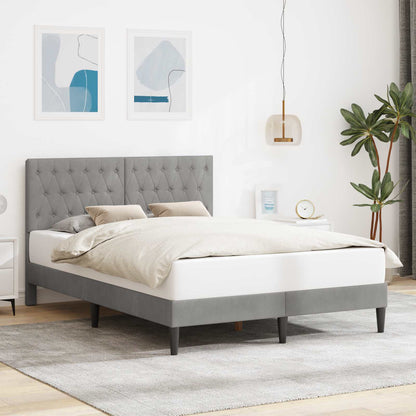 vidaXL Bed Frame with Headboard Light Grey 180 x 200 cm Velvet