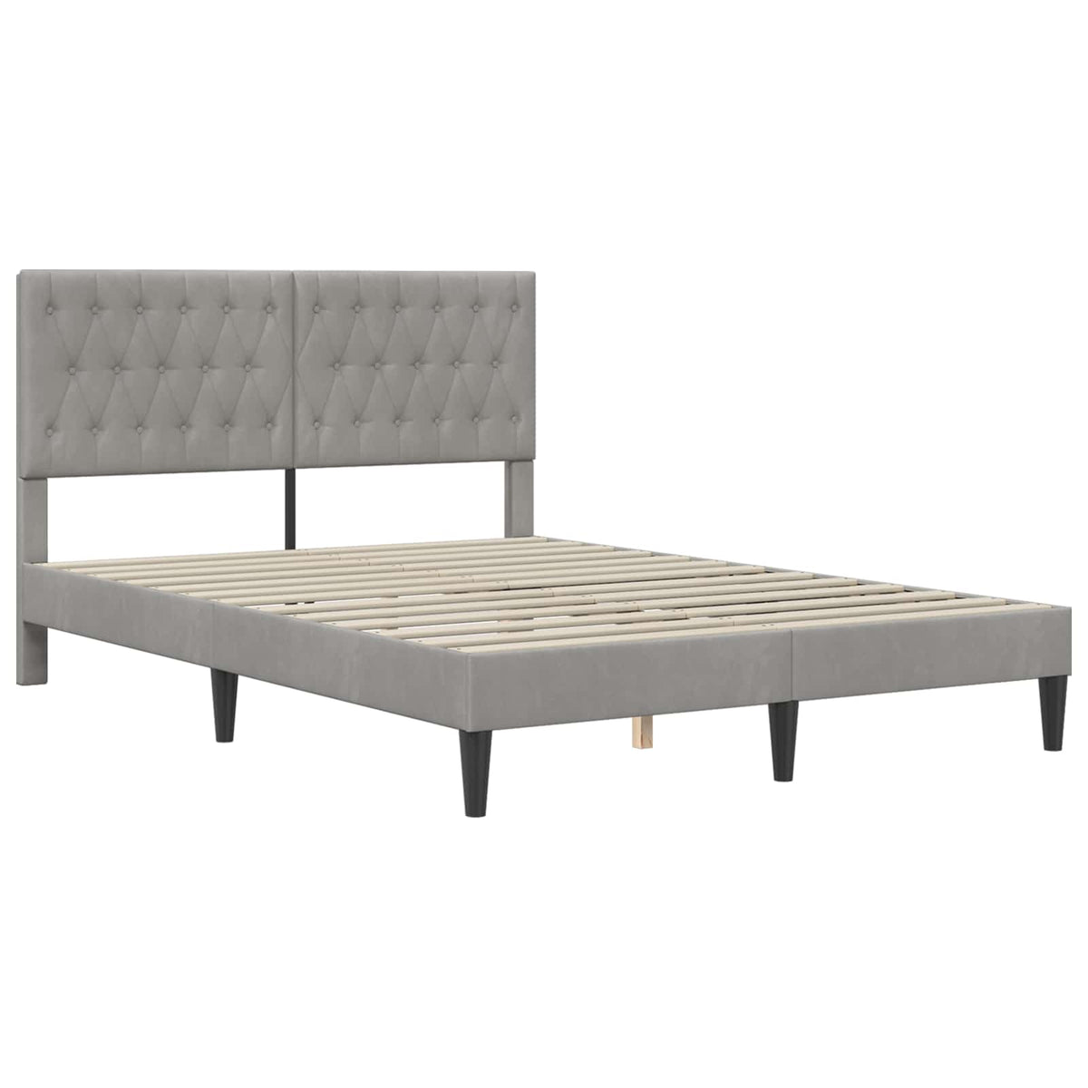 vidaXL Bed Frame with Headboard Light Grey 180 x 200 cm Velvet