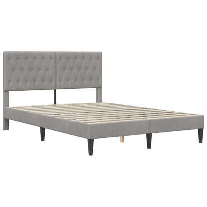 vidaXL Bed Frame with Headboard Light Grey 180 x 200 cm Velvet