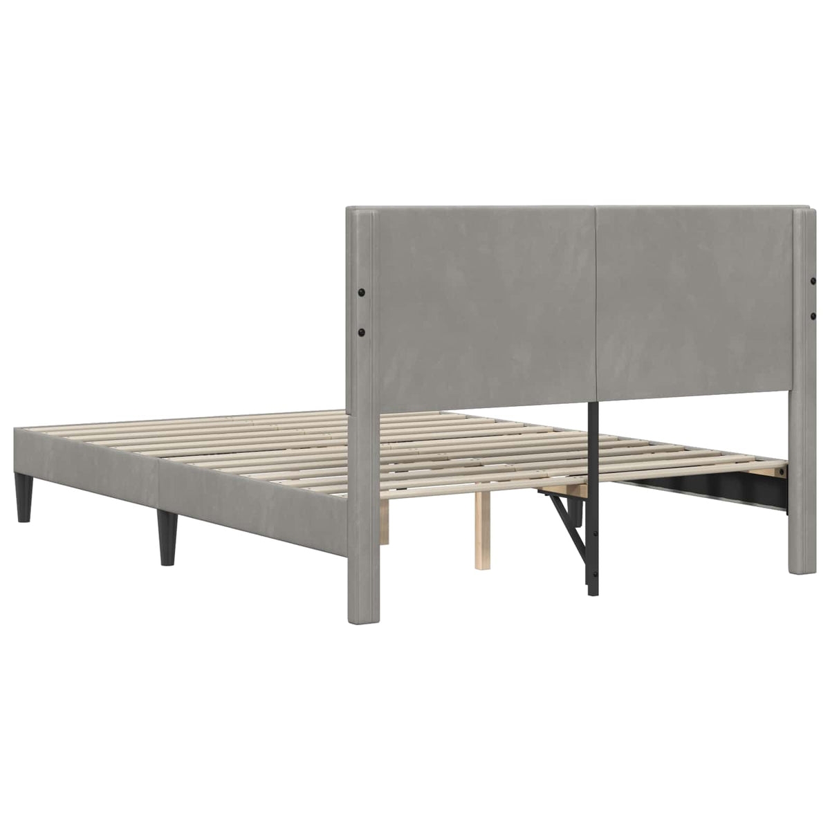 vidaXL Bed Frame with Headboard Light Grey 180 x 200 cm Velvet