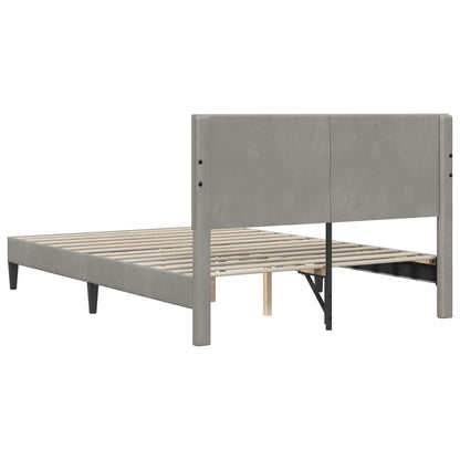 vidaXL Bed Frame with Headboard Light Grey 180 x 200 cm Velvet