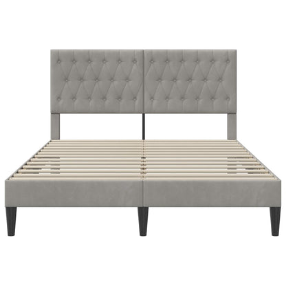 vidaXL Bed Frame with Headboard Light Grey 180 x 200 cm Velvet