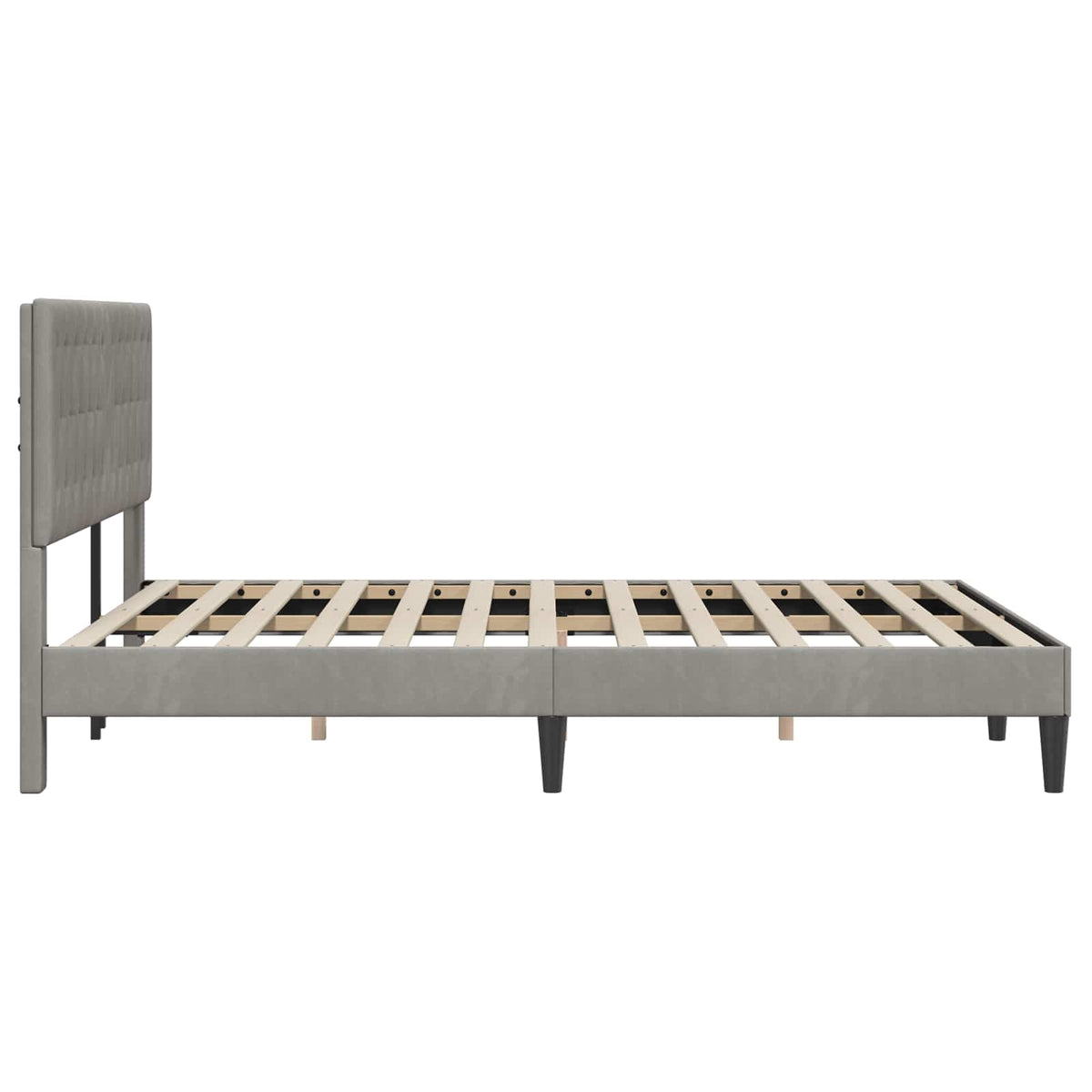 vidaXL Bed Frame with Headboard Light Grey 180 x 200 cm Velvet