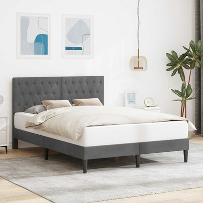 vidaXL Bed Frame with Headboard Dark Grey 180 x 200 cm Velvet