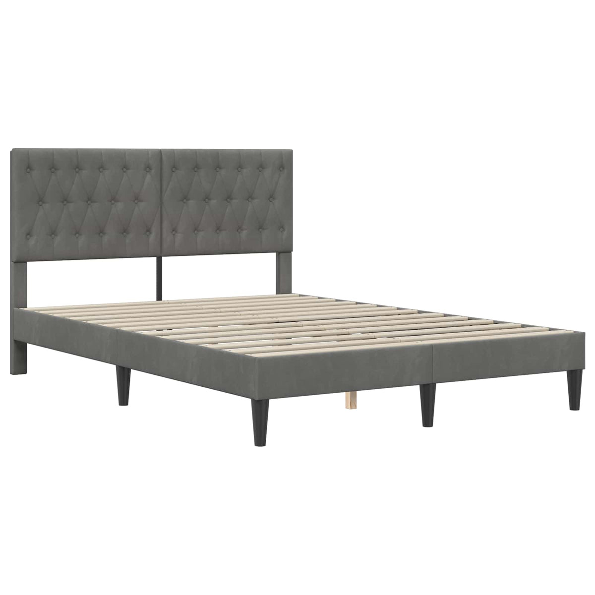 vidaXL Bed Frame with Headboard Dark Grey 180 x 200 cm Velvet