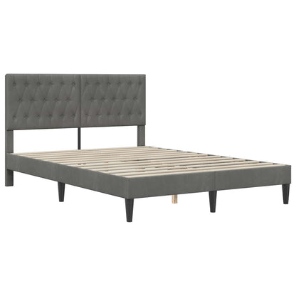vidaXL Bed Frame with Headboard Dark Grey 180 x 200 cm Velvet