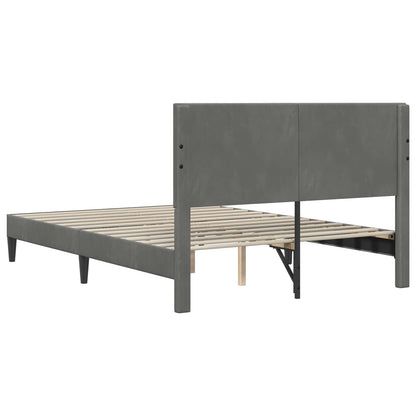 vidaXL Bed Frame with Headboard Dark Grey 180 x 200 cm Velvet
