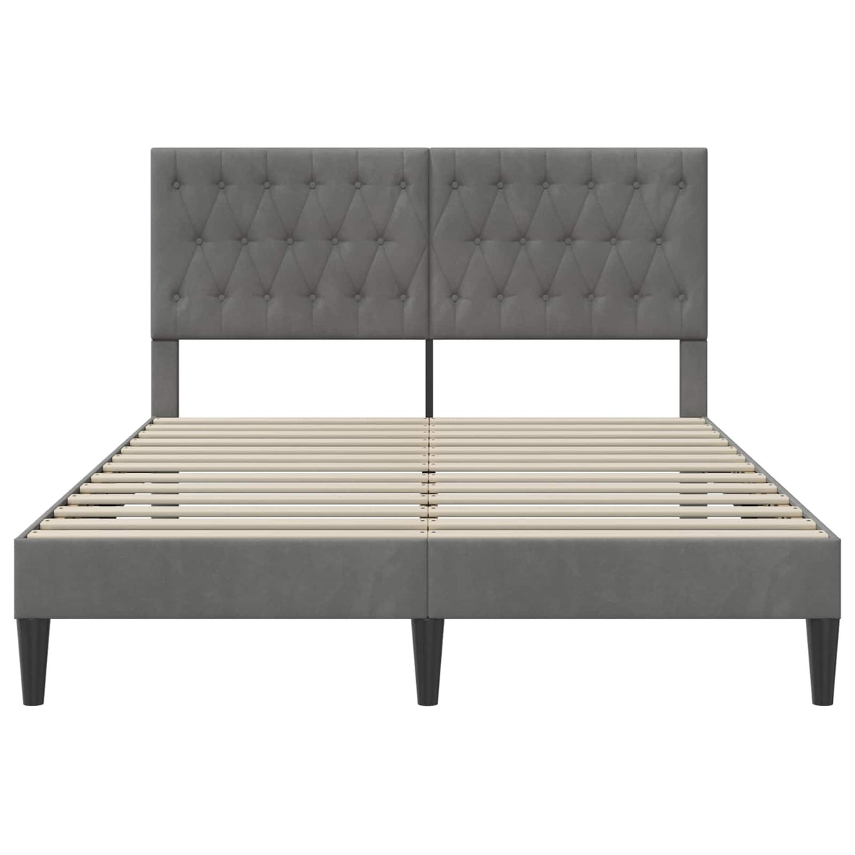 vidaXL Bed Frame with Headboard Dark Grey 180 x 200 cm Velvet