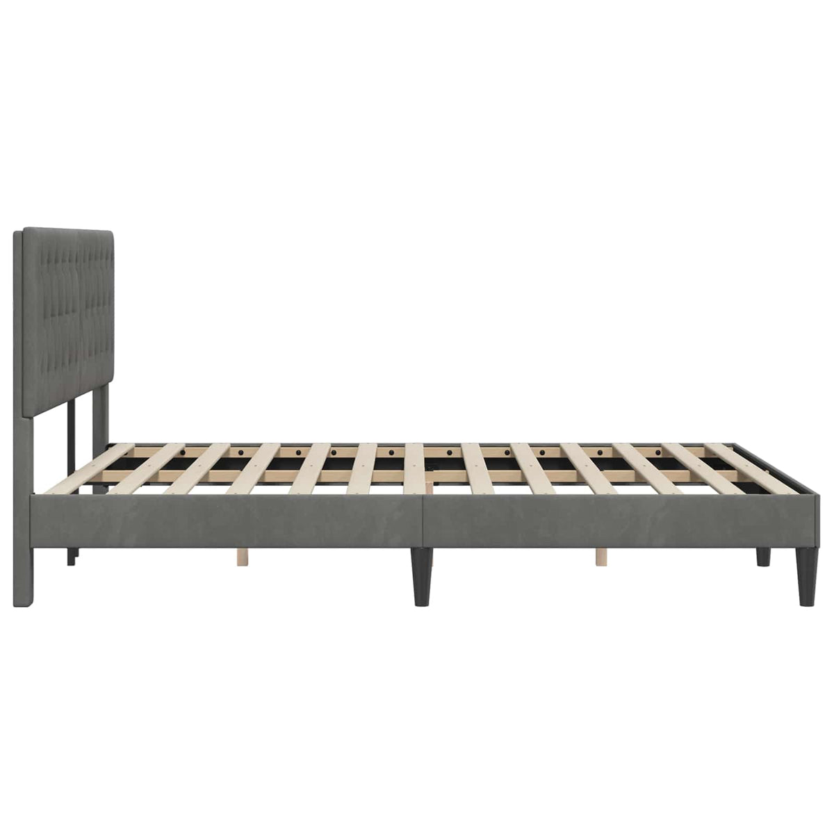 vidaXL Bed Frame with Headboard Dark Grey 180 x 200 cm Velvet