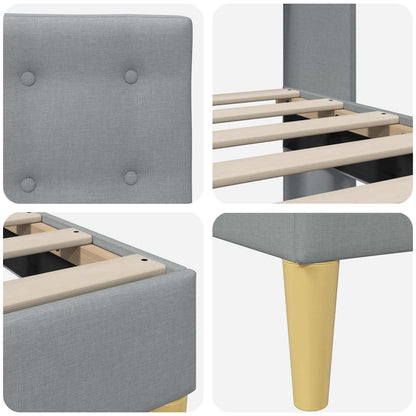 vidaXL Bed Frame with Headboard Light Grey 90 x 190 cm Fabric