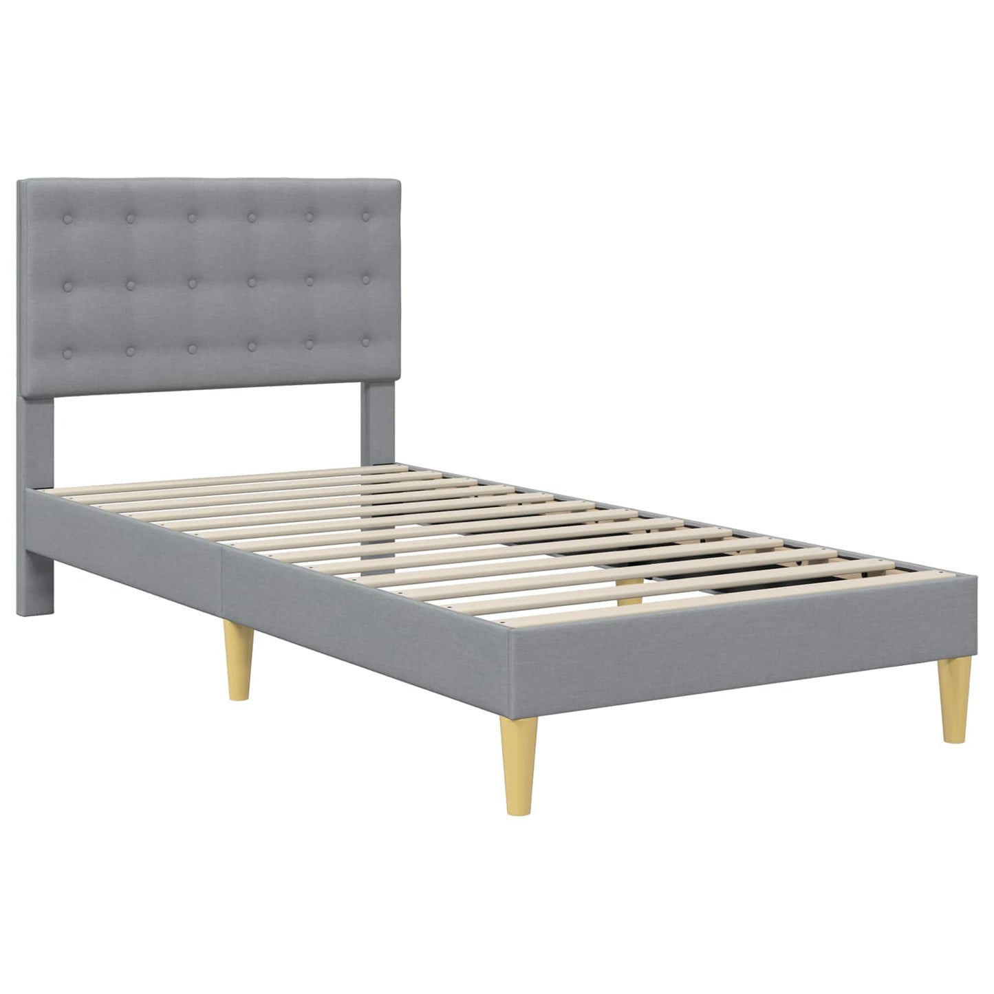 vidaXL Bed Frame with Headboard Light Grey 90 x 190 cm Fabric