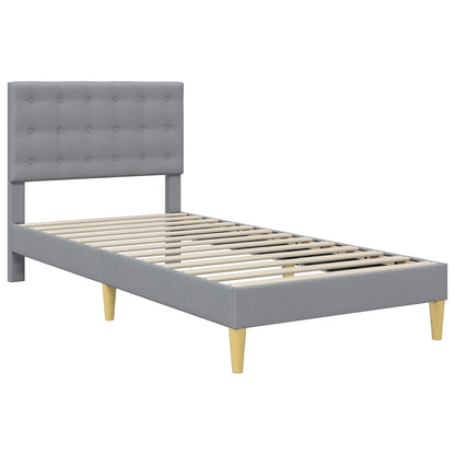 vidaXL Bed Frame with Headboard Light Grey 90 x 190 cm Fabric