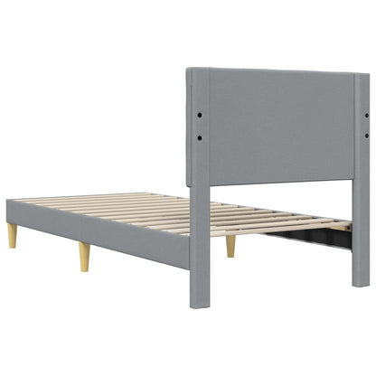 vidaXL Bed Frame with Headboard Light Grey 90 x 190 cm Fabric