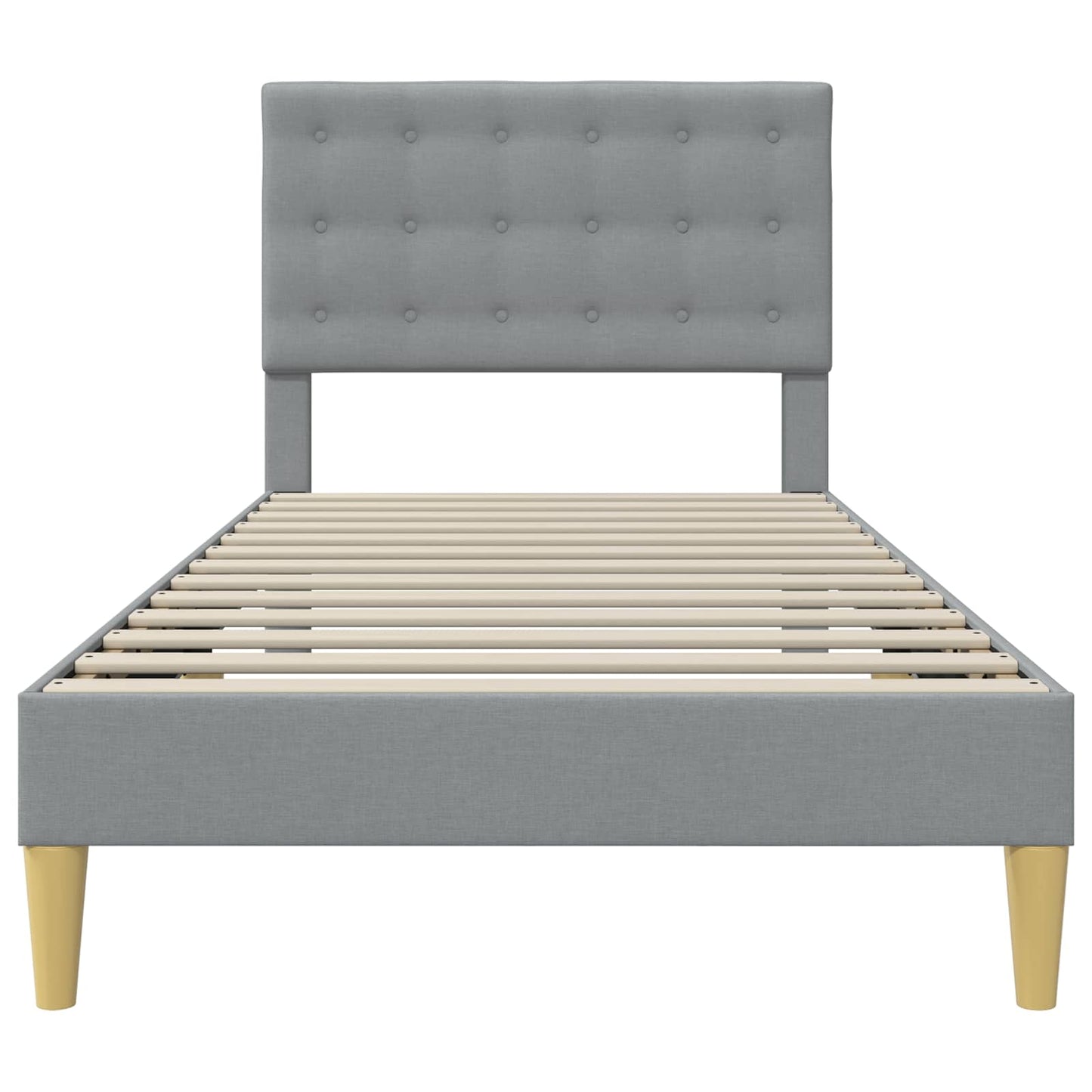 vidaXL Bed Frame with Headboard Light Grey 90 x 190 cm Fabric