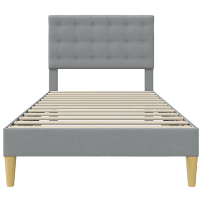 vidaXL Bed Frame with Headboard Light Grey 90 x 190 cm Fabric