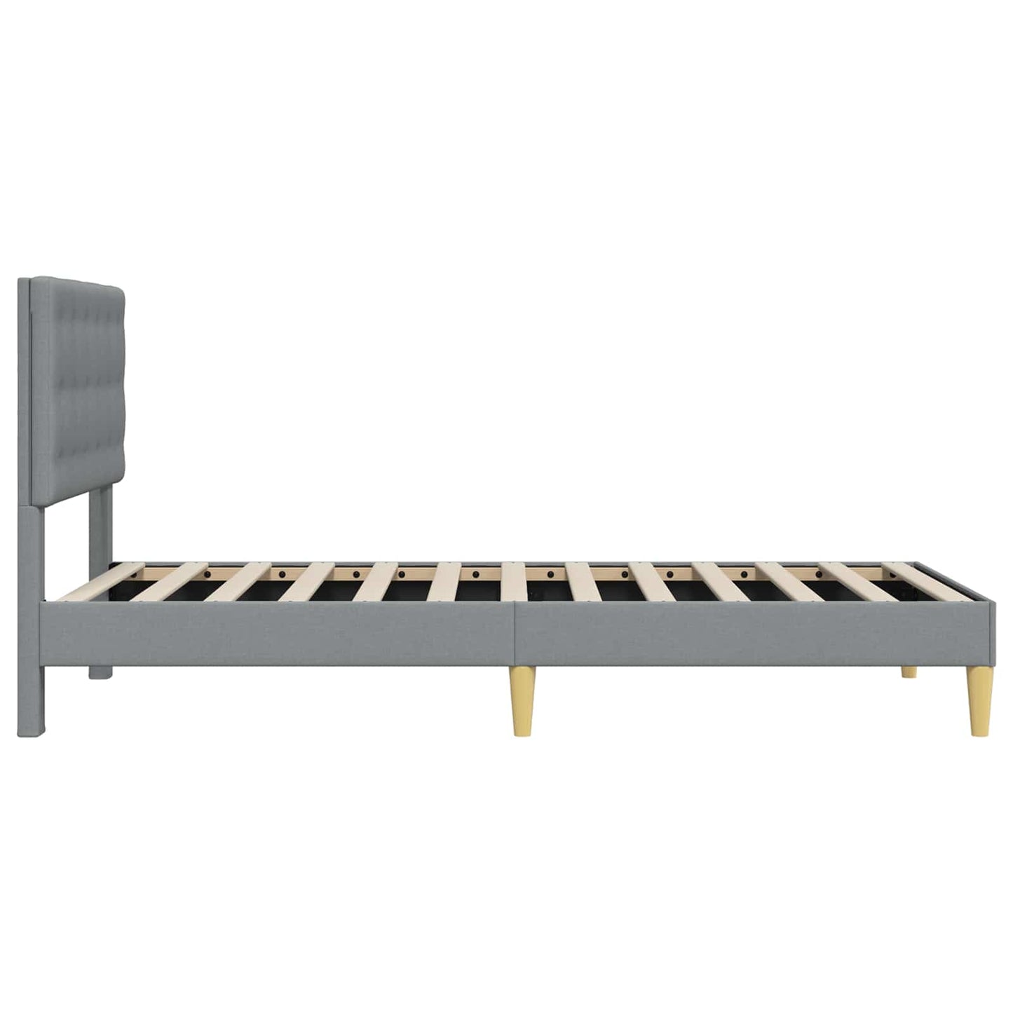 vidaXL Bed Frame with Headboard Light Grey 90 x 190 cm Fabric