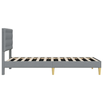 vidaXL Bed Frame with Headboard Light Grey 90 x 190 cm Fabric
