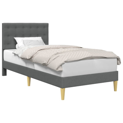 vidaXL Bed Frame with Headboard Dark Grey 90 x 190 cm Fabric
