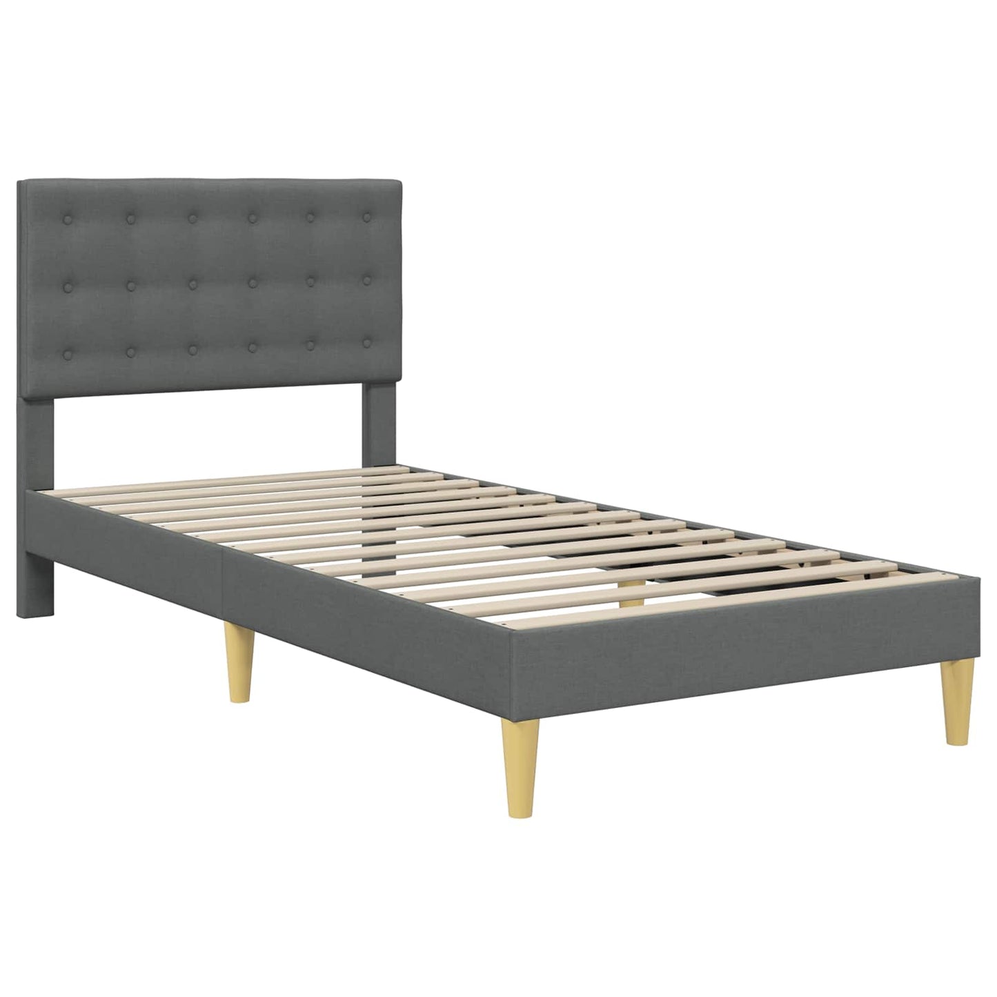vidaXL Bed Frame with Headboard Dark Grey 90 x 190 cm Fabric