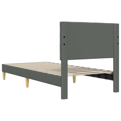 vidaXL Bed Frame with Headboard Dark Grey 90 x 190 cm Fabric