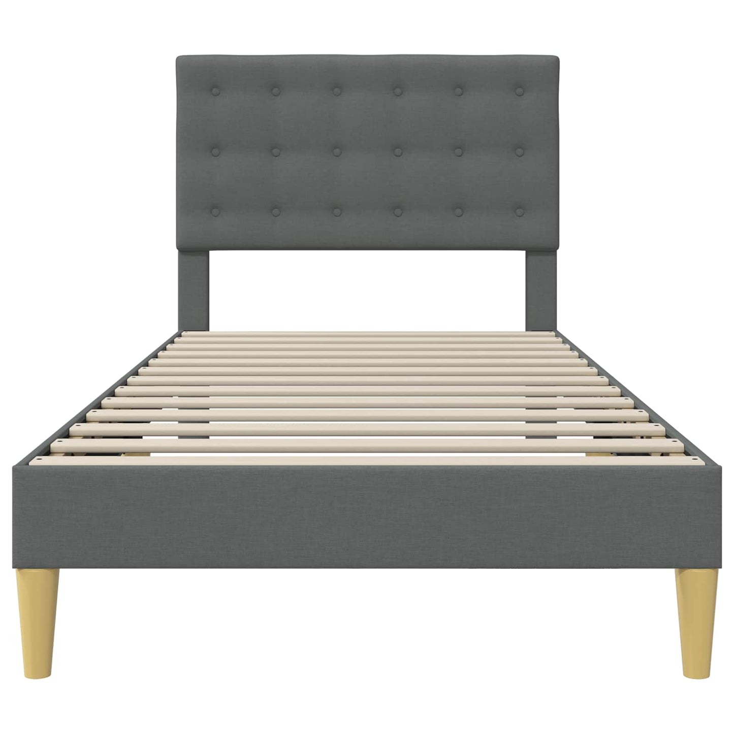 vidaXL Bed Frame with Headboard Dark Grey 90 x 190 cm Fabric